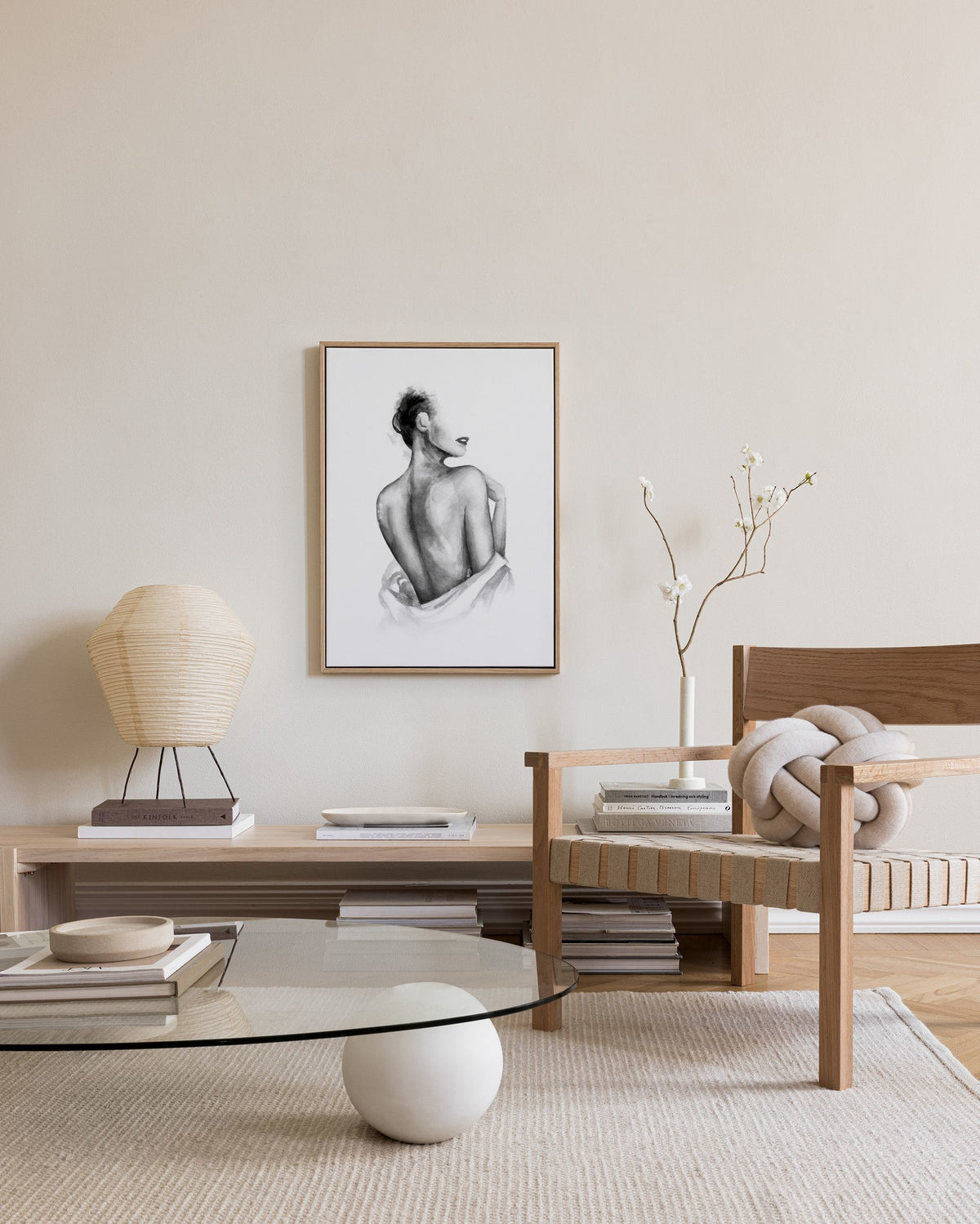 Almost Nude Watercolor Canvas print