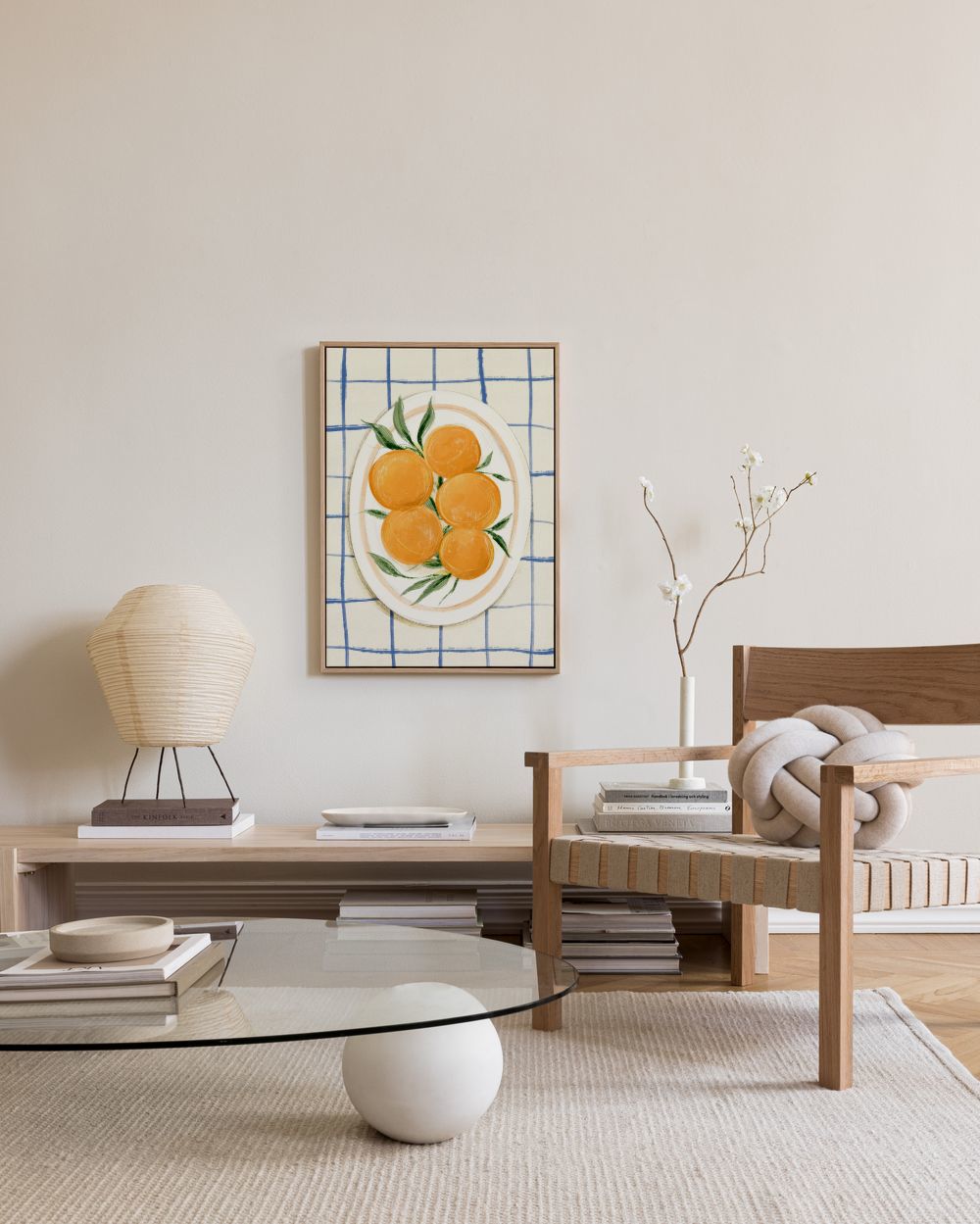 Citrus on Checkers Canvas print