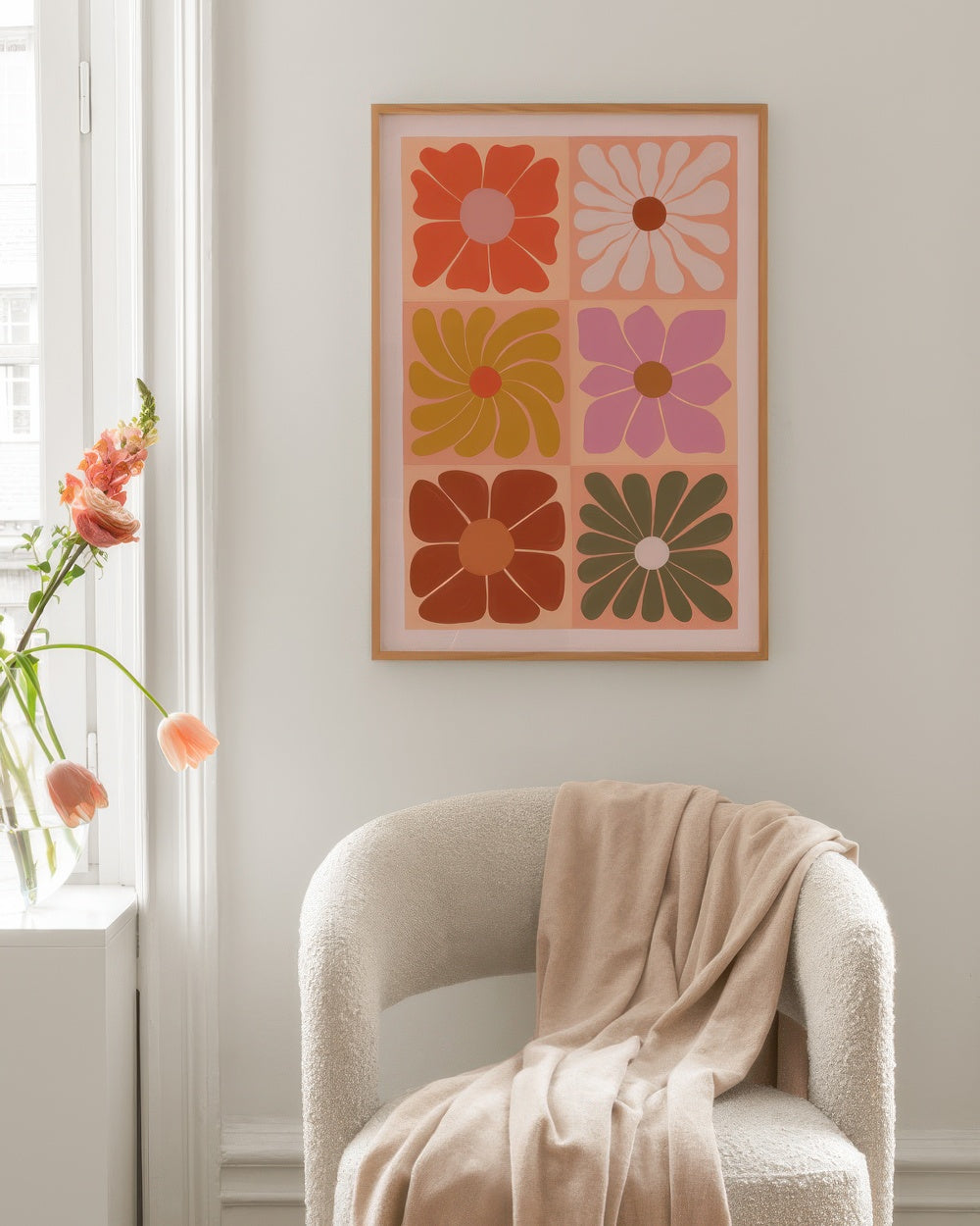 Flower Grid Print Print