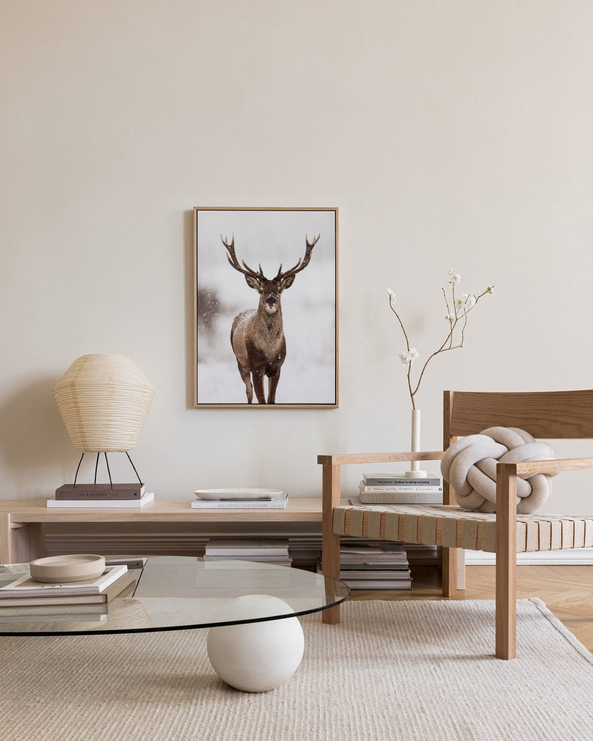 Deer Winter Landscape Canvas print