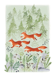 Leash Of Foxes Print