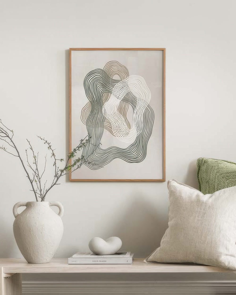 Abstract Green Lines Print