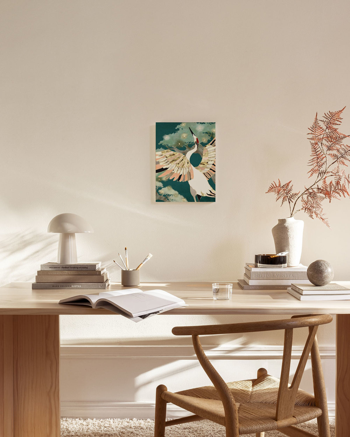 SpaceFrog Designs - Golden Crane Canvas print