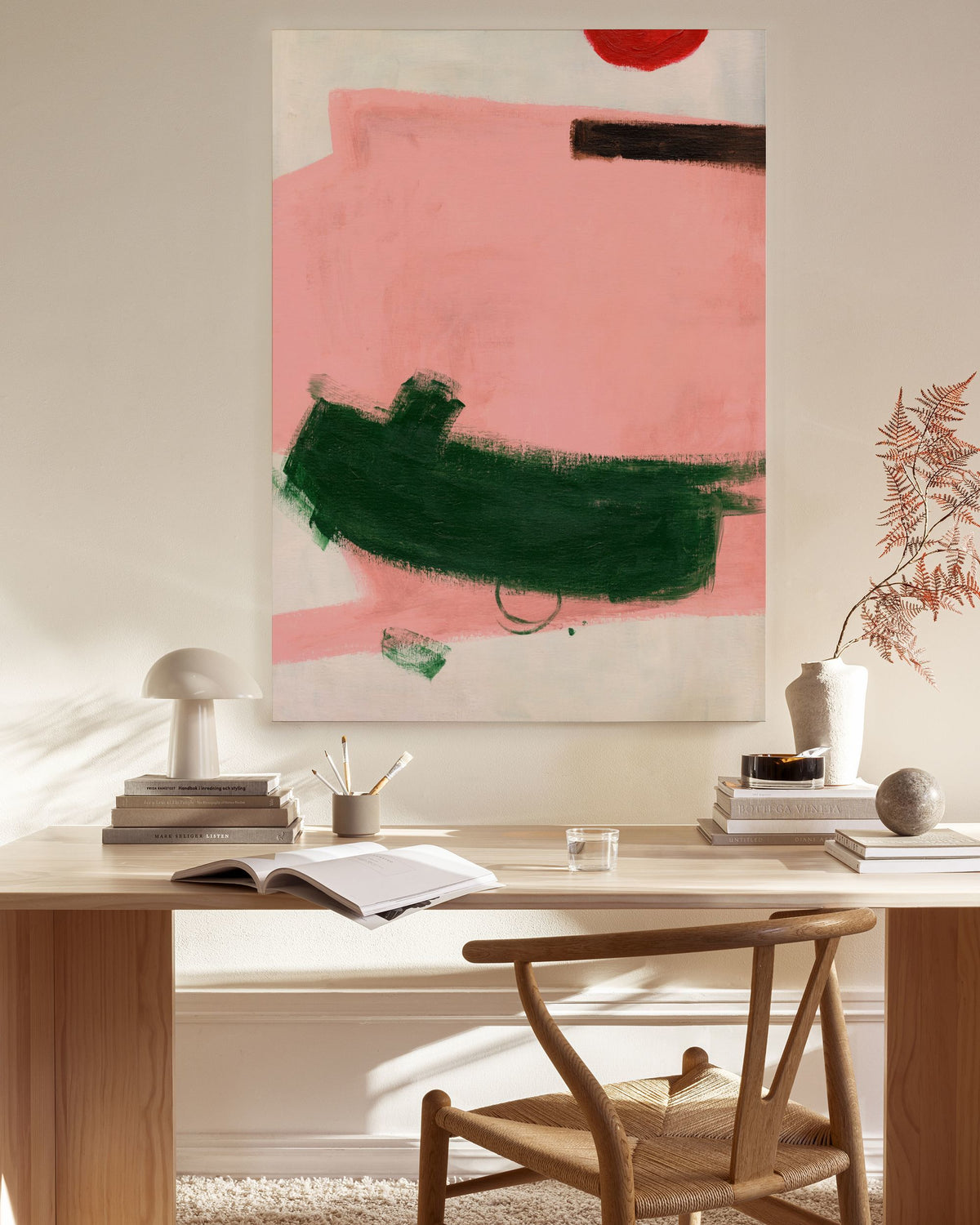 Green Strokes Canvas print