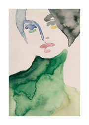 Lady in Green Print