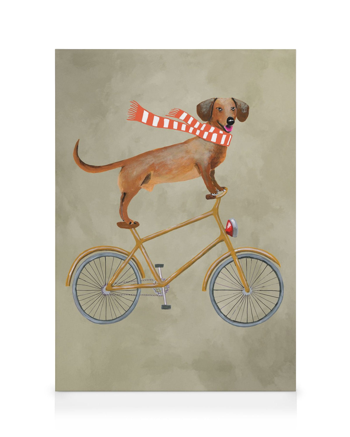 Coco De Paris - Dachshund on Bicycle in the Winter Canvas print