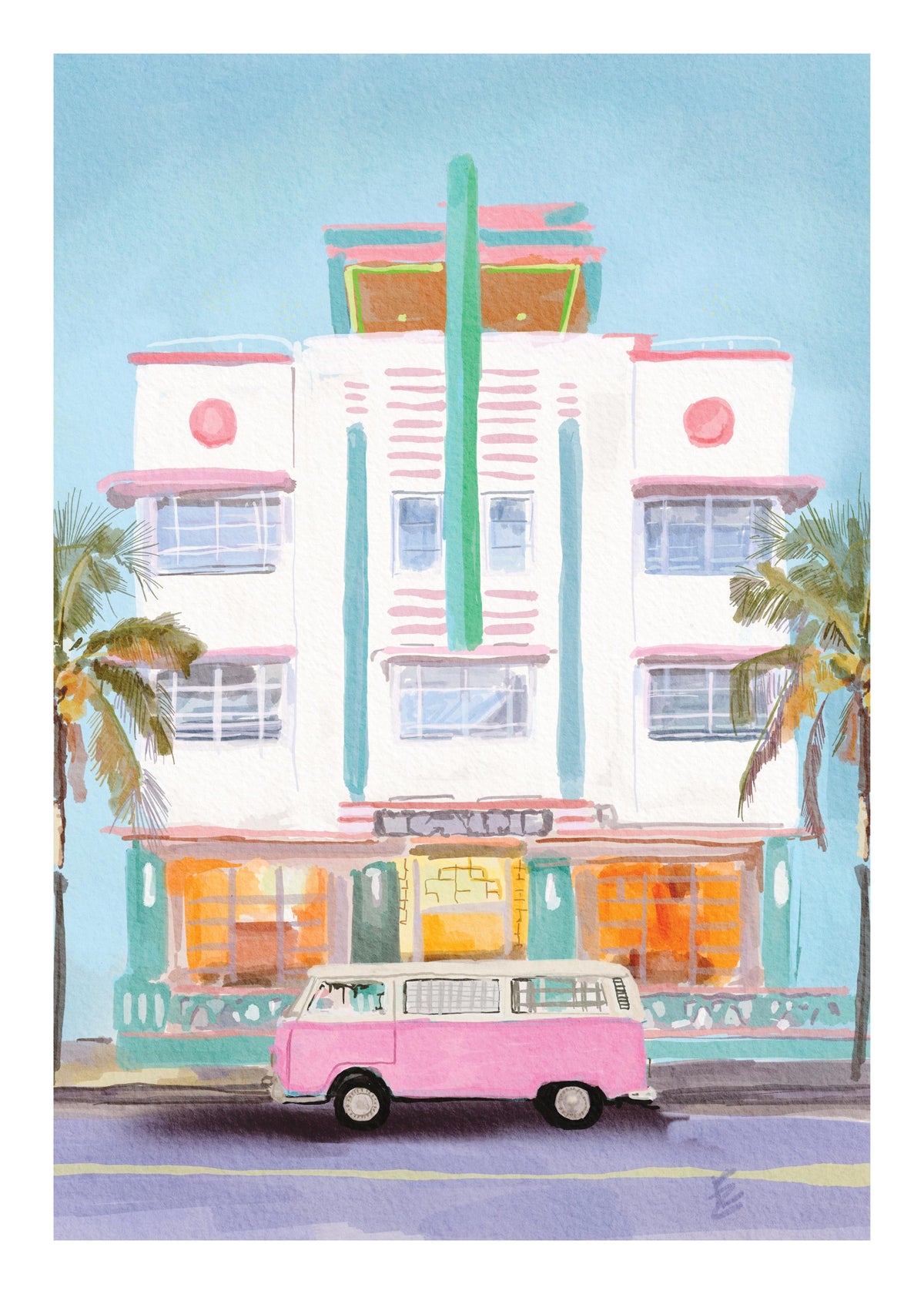 Ekaterina Zagorska - Ocean Drive Party Print