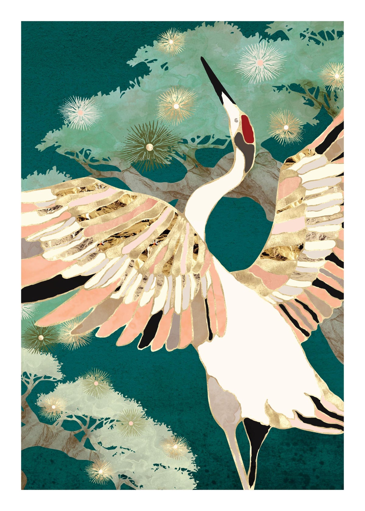 SpaceFrog Designs - Golden Crane Print