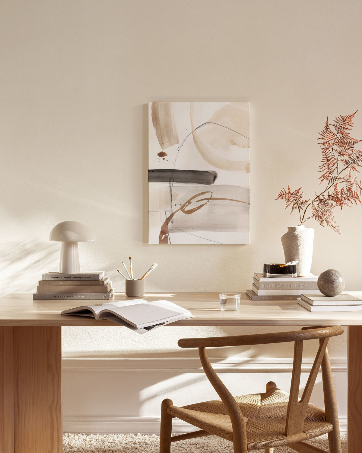 Beige Watercolor No2 Canvas print