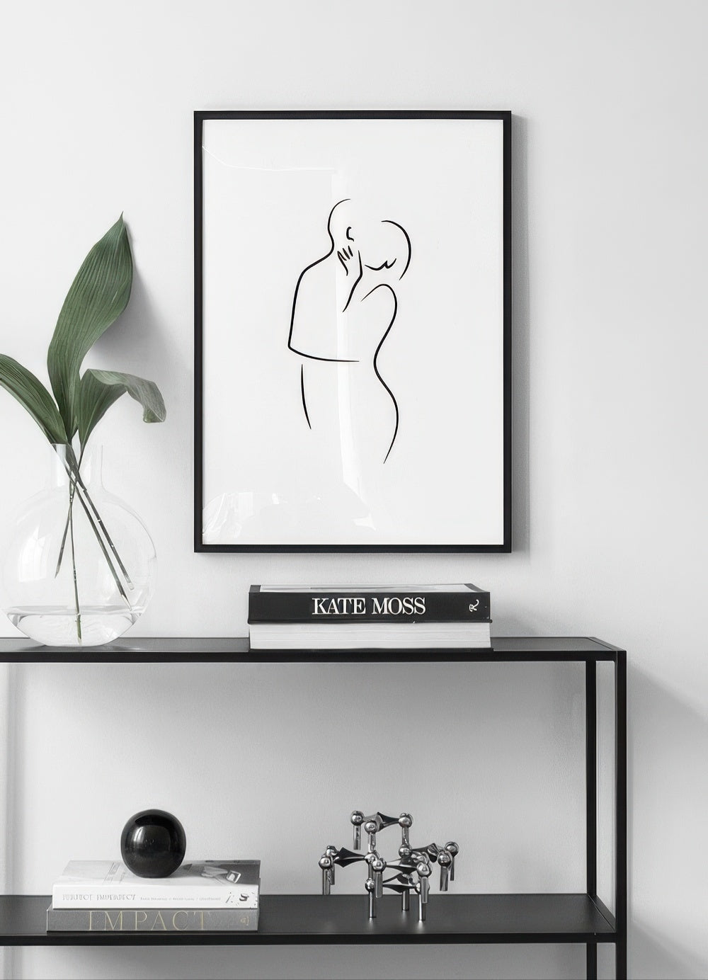 Line Art Kiss Print