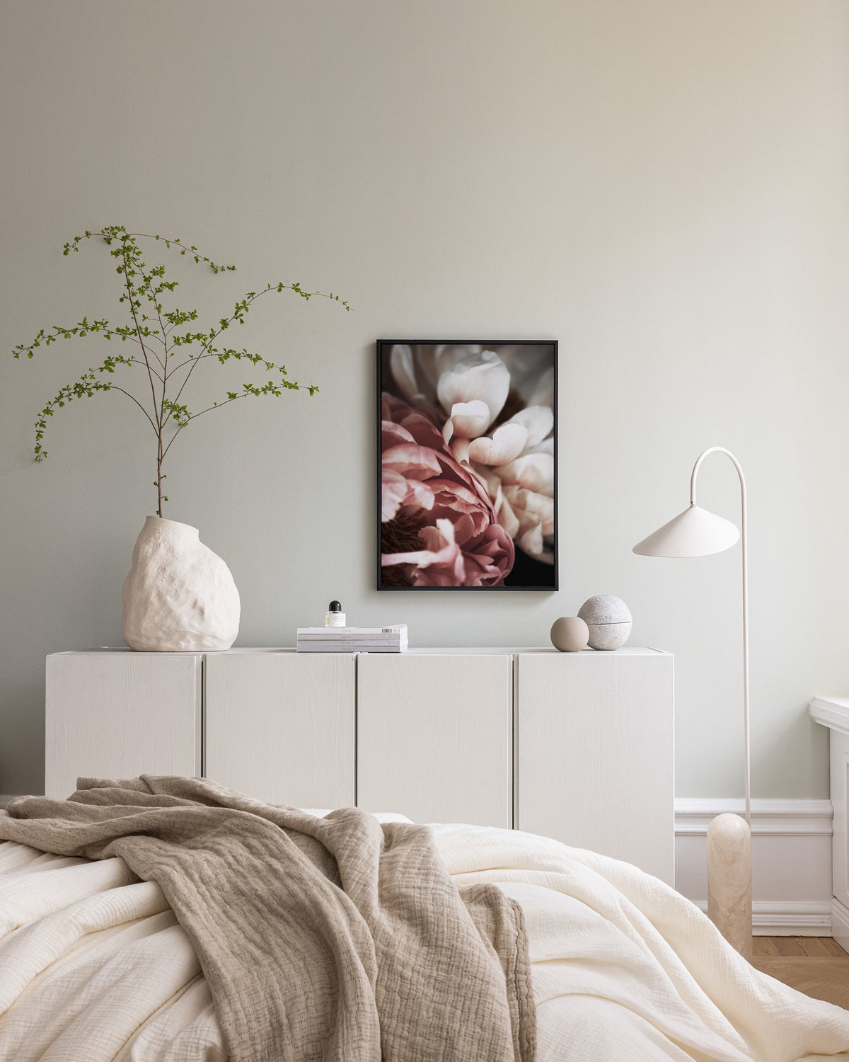 Pink and White Peony Canvas print
