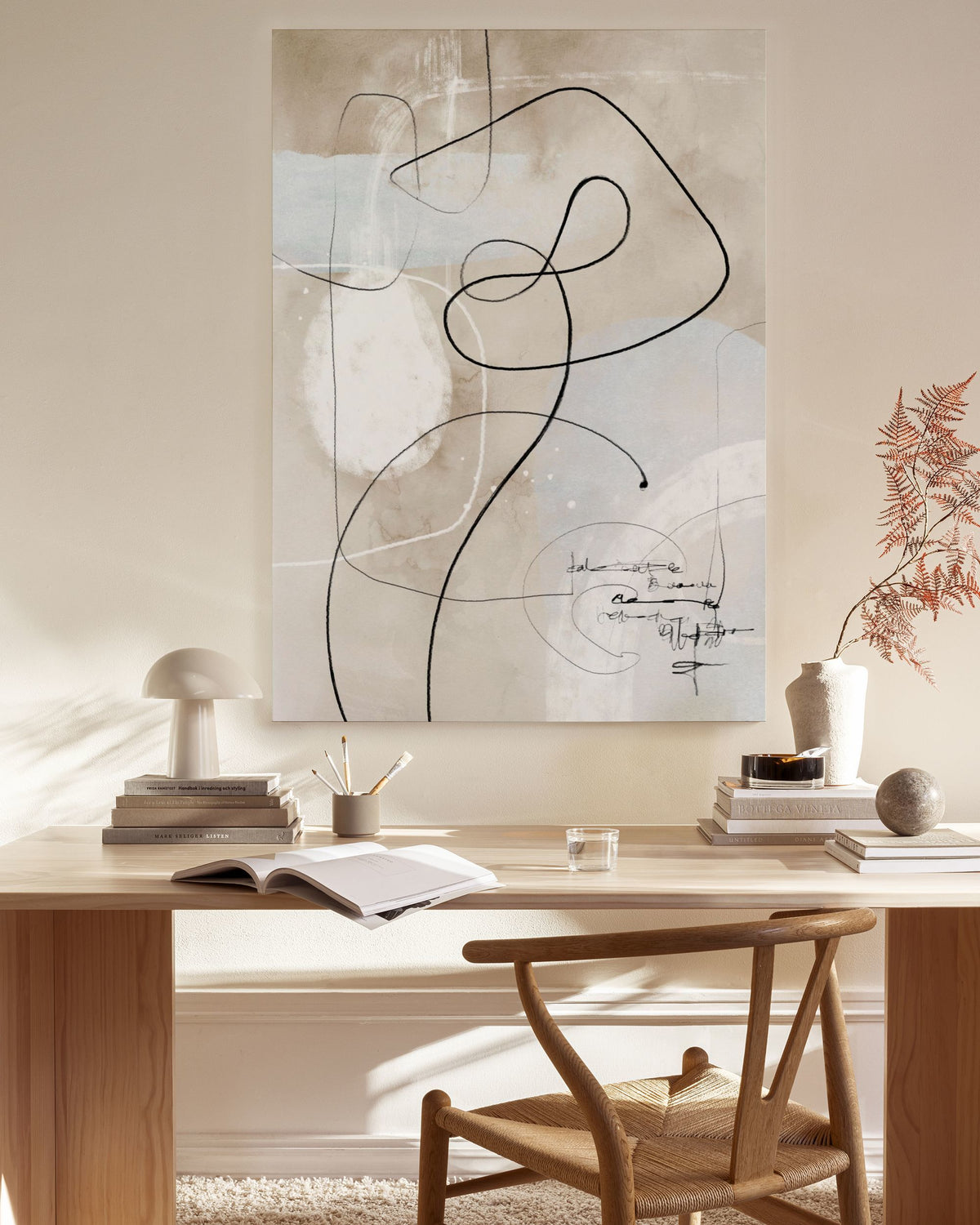 Soft Abstract Lines No1 Canvas print