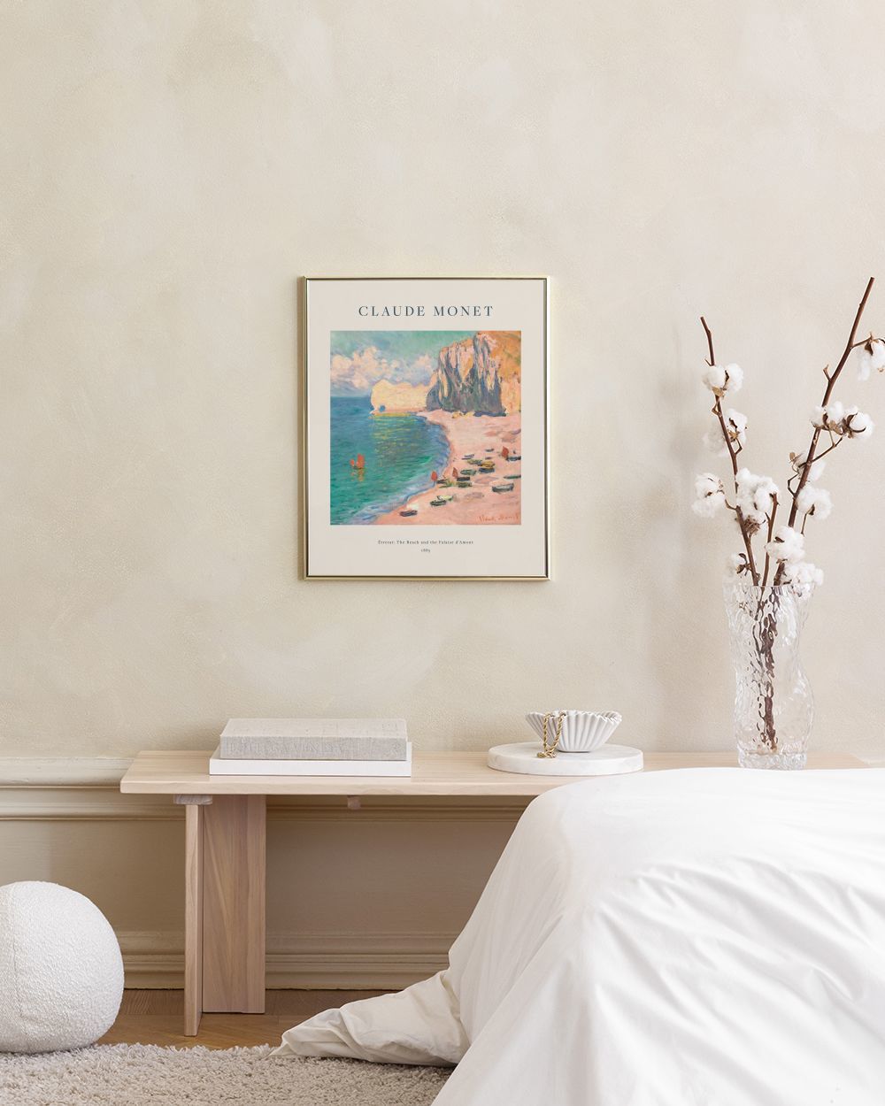 Monet - Étretat- The Beach and the Falaise d'Amont Print