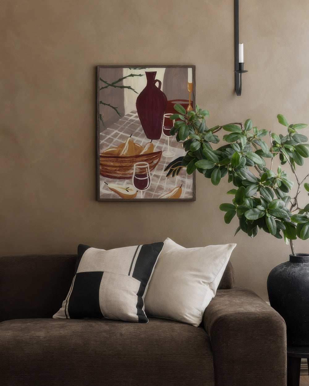 Wine & Pear Still Life Print