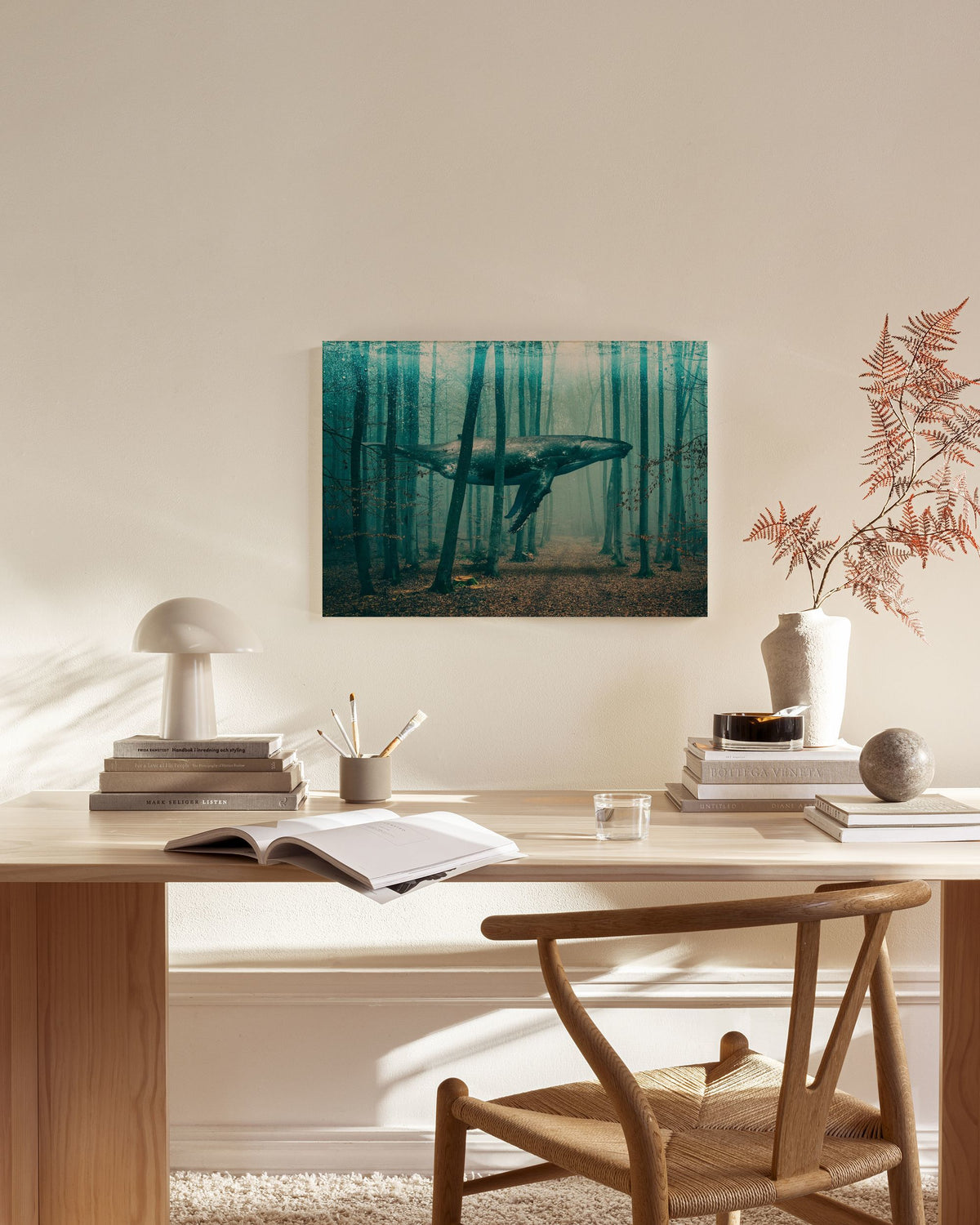 Whale in Forest Canvas print