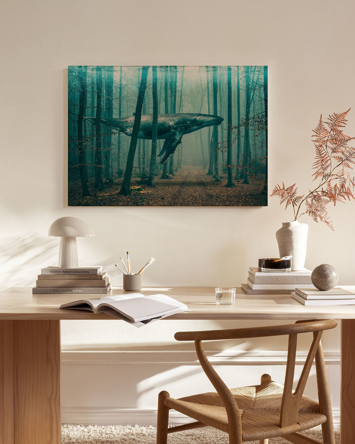 Whale in Forest Canvas print