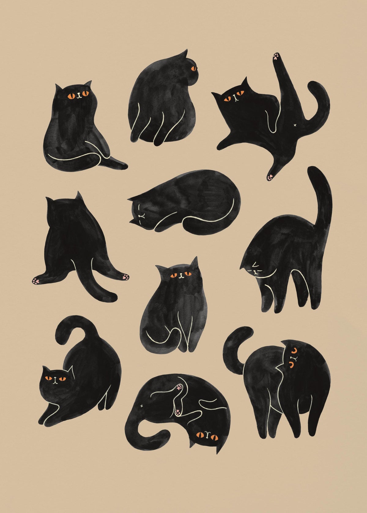 Kitty Yoga Print