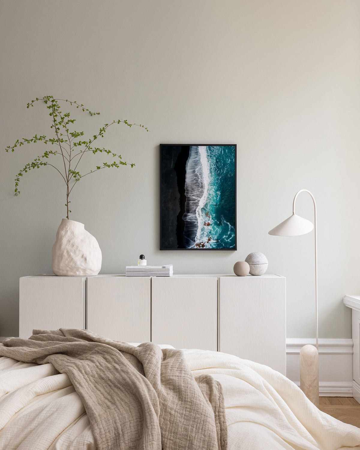 Black Beach Above Canvas print
