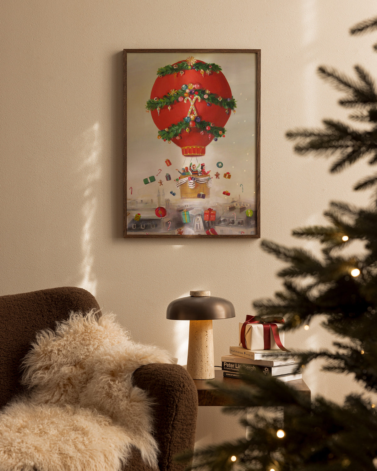 Janet Hill - Christmas Balloon Ride Print
