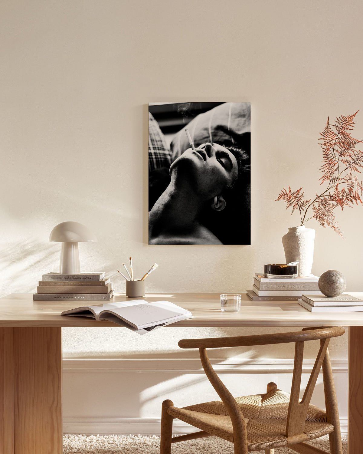 Smoking In Bed Canvas print