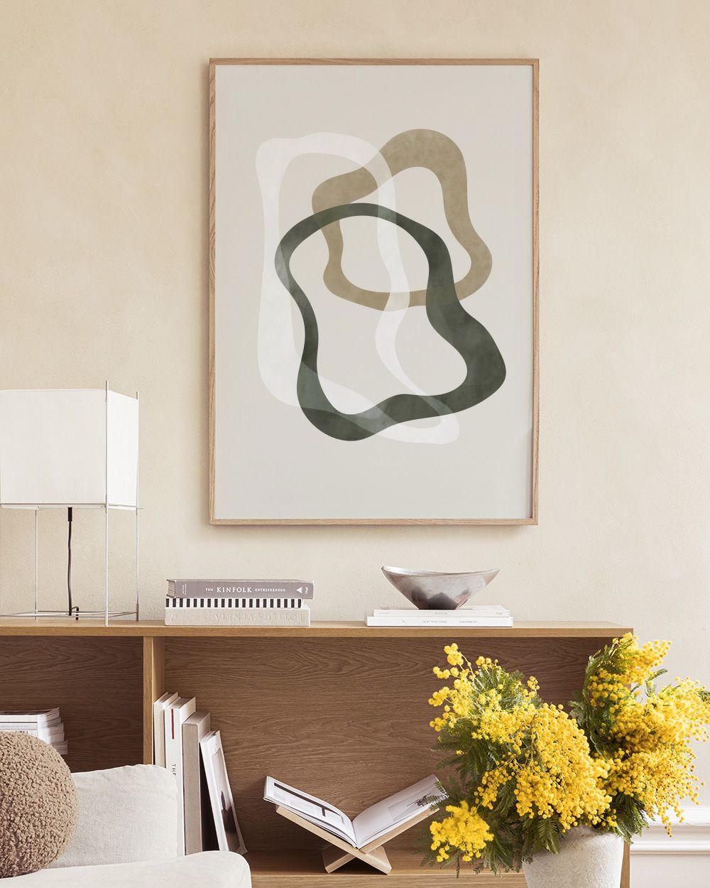 Abstract Green Shapes No2 Print