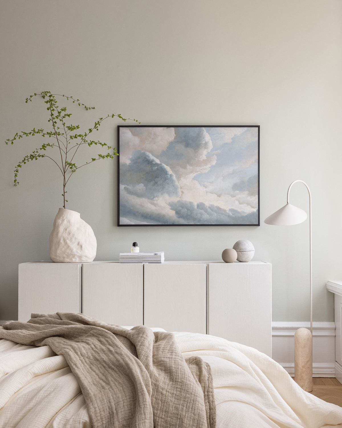 Simon Denis - Study of Clouds with a Sunset near Rome Canvas print