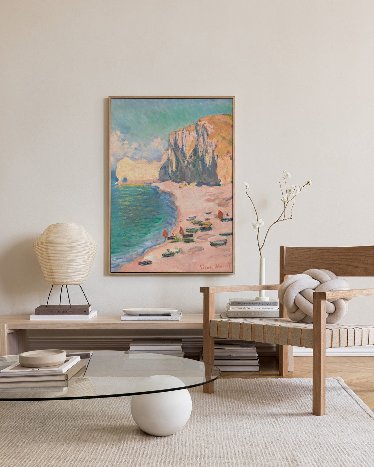 Monet - Étretat- The Beach and the Falaise d'Amont Canvas print