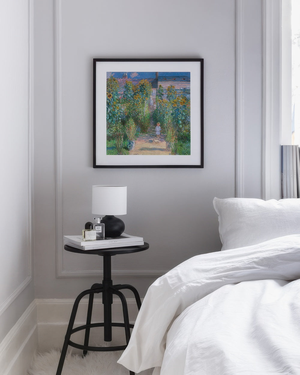 Monet - The Artist's Garden at Vétheuil Square Print