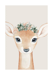 Flower Deer Print