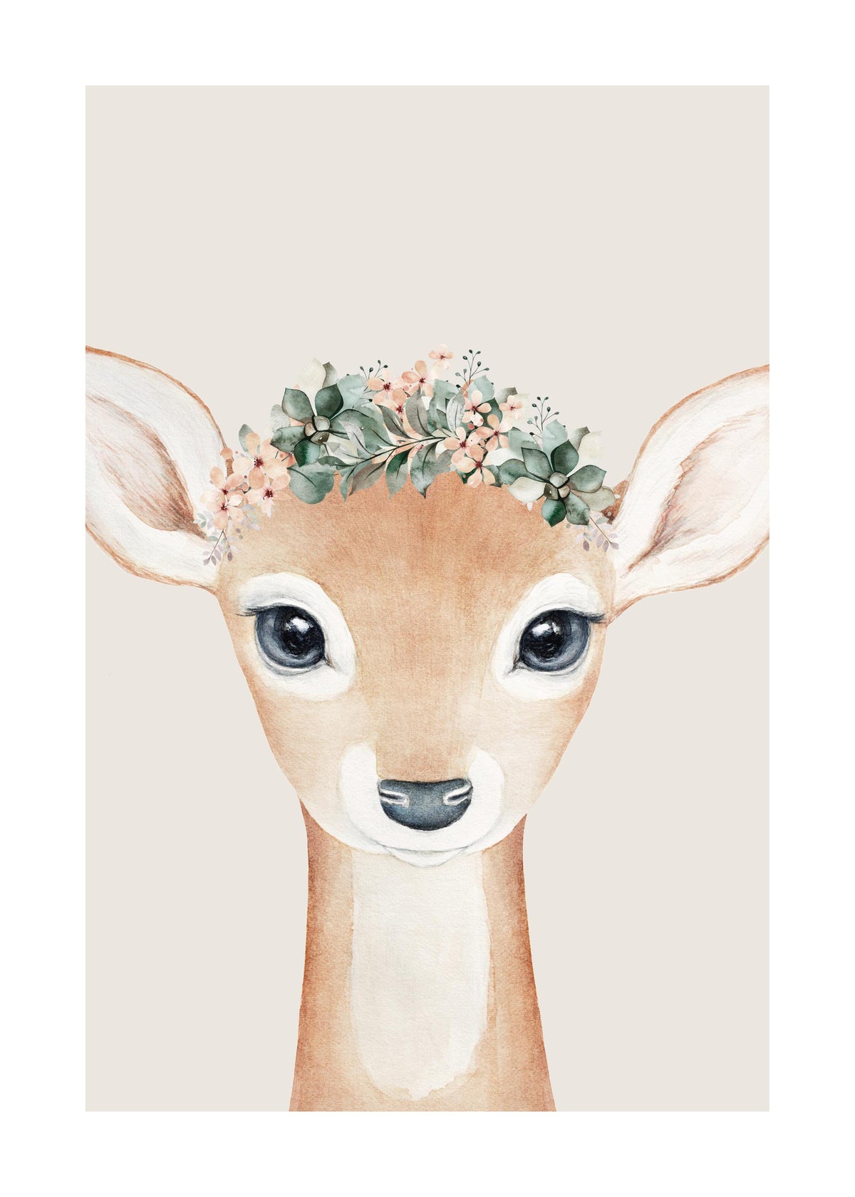 Flower Deer Print