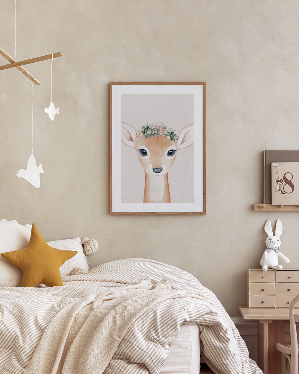Flower Deer Print