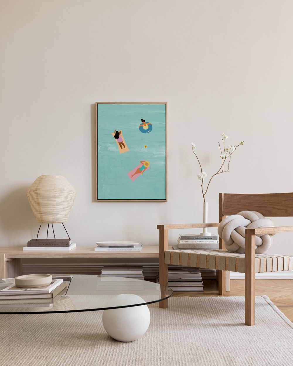 Female Bathing Canvas print