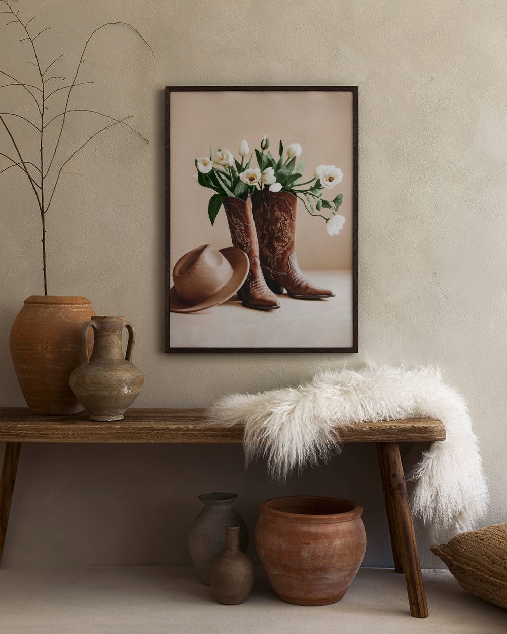 Poppies in Cowboy Boots Print