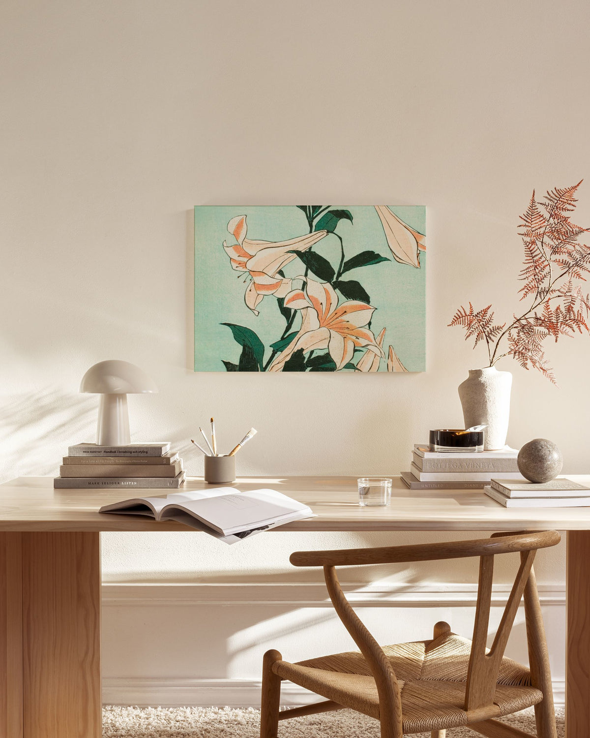 Hokusai - Trumpet Lilies Canvas print