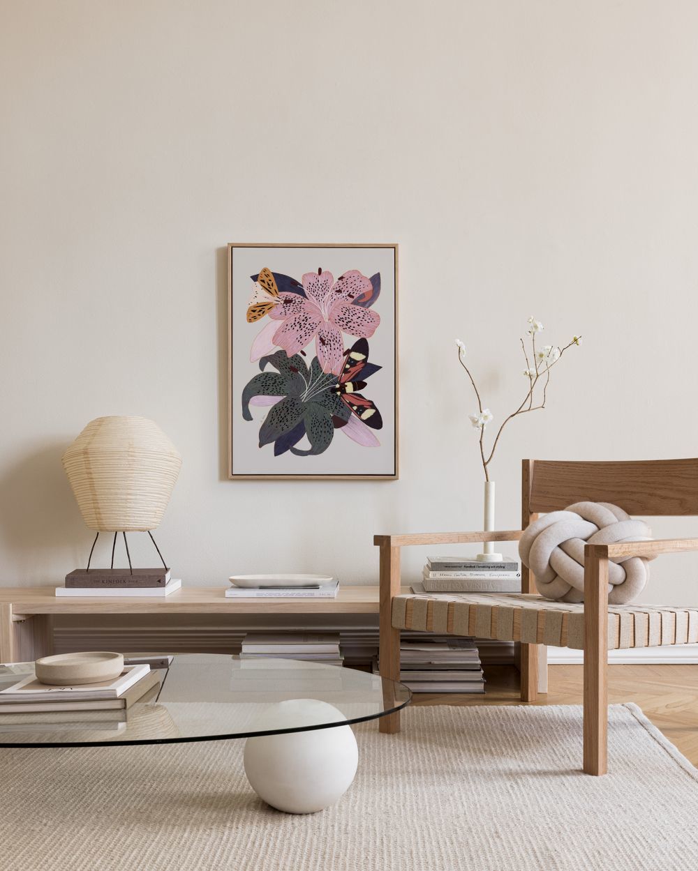 Lilies and Butterflies Canvas print
