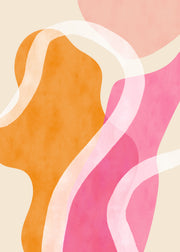 Abstract Pink Shapes No1 Print
