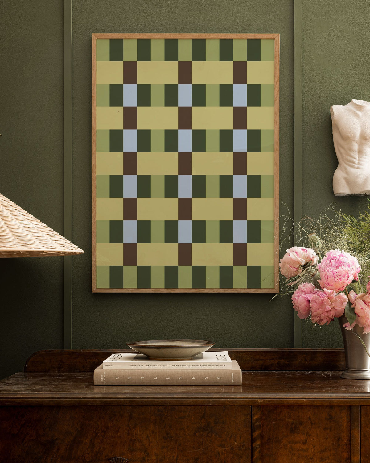 Green Pattern Print