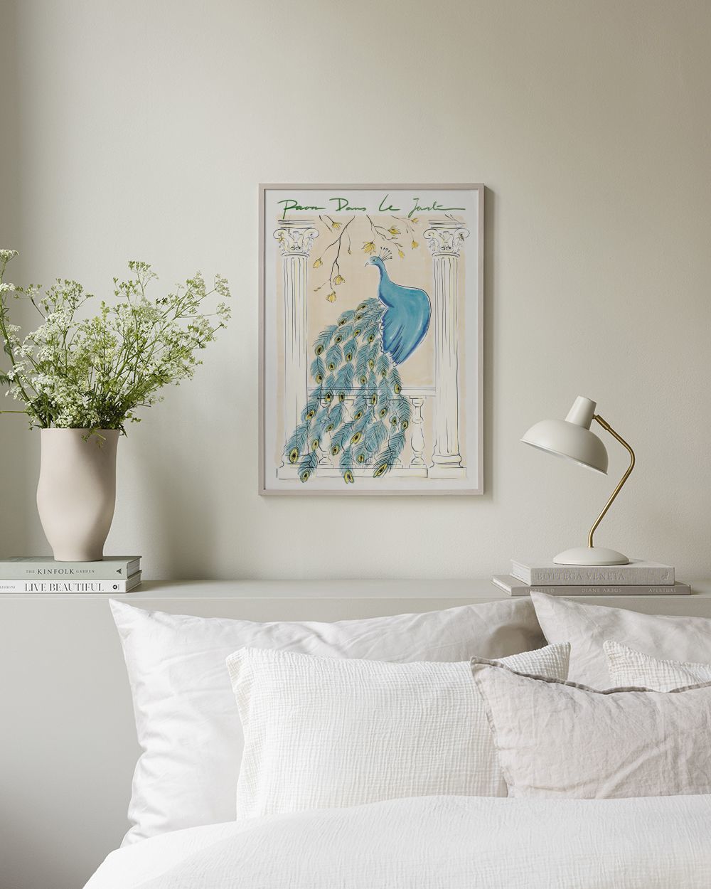 Peacock in the Garden Print