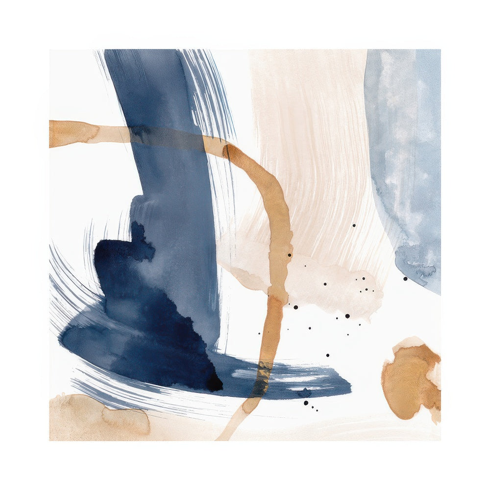 Abstract Blue Brushes No1 Print