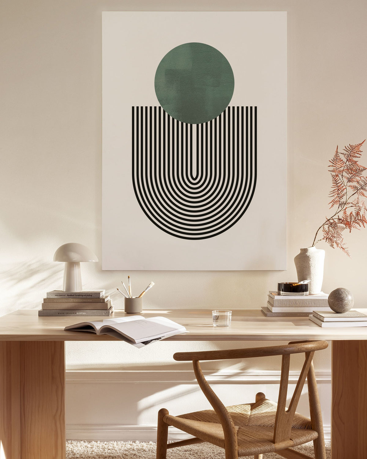 Mid Century Green No1 Canvas print