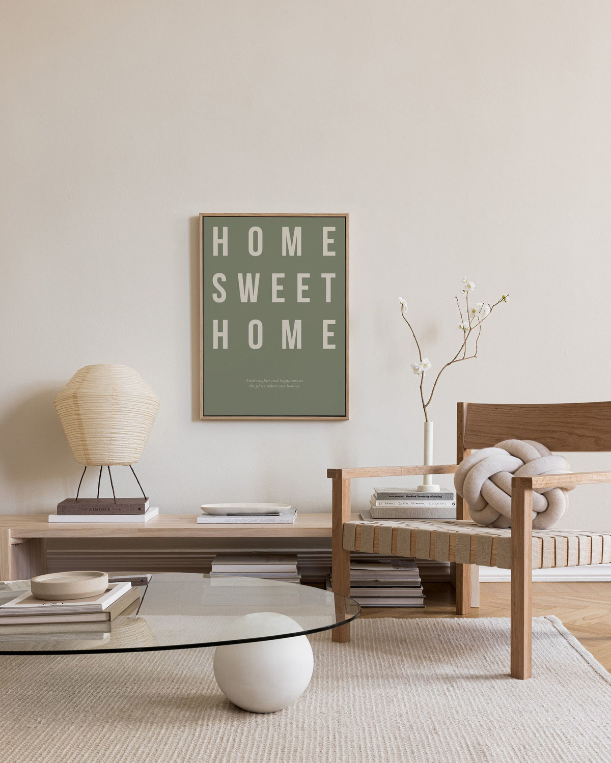 Home Sweet Home in Green Canvas print