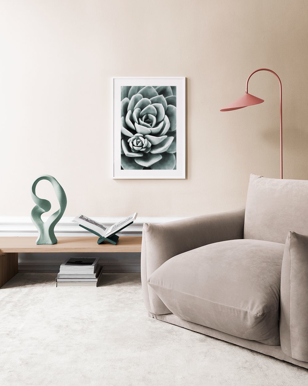 Mint Green Succulent Print