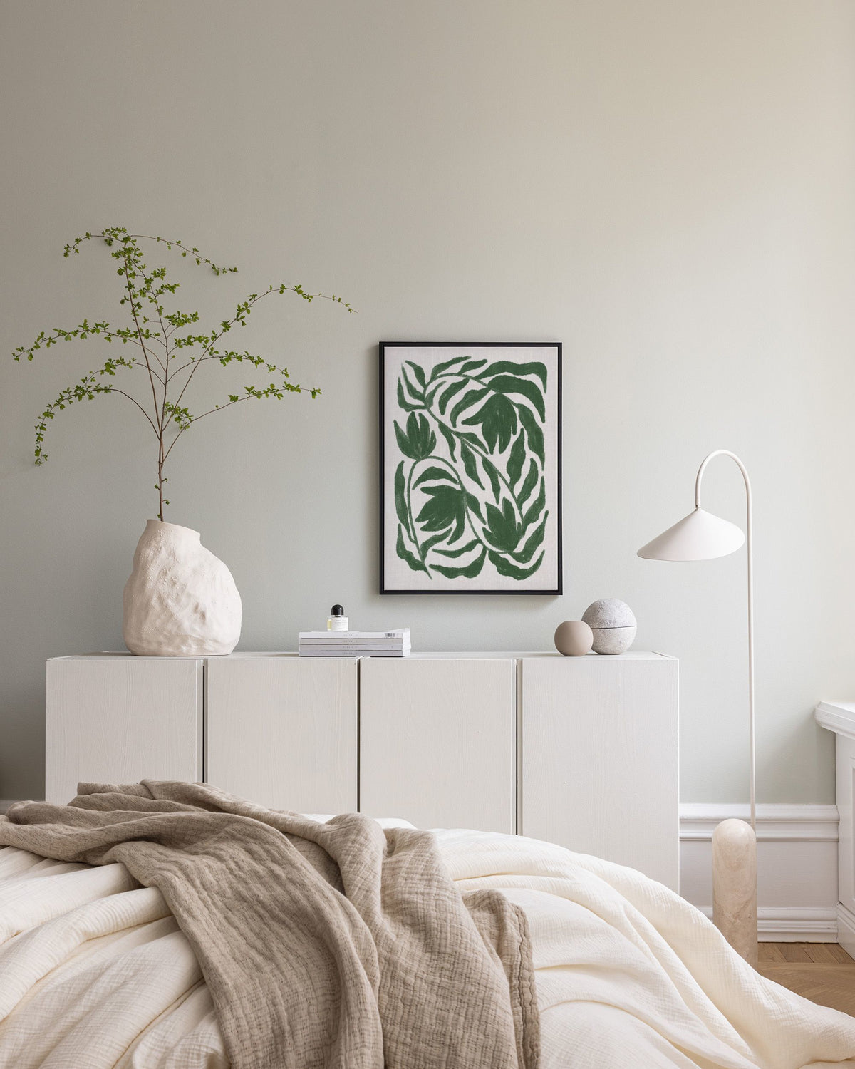 Green Botanical on Linen Canvas print