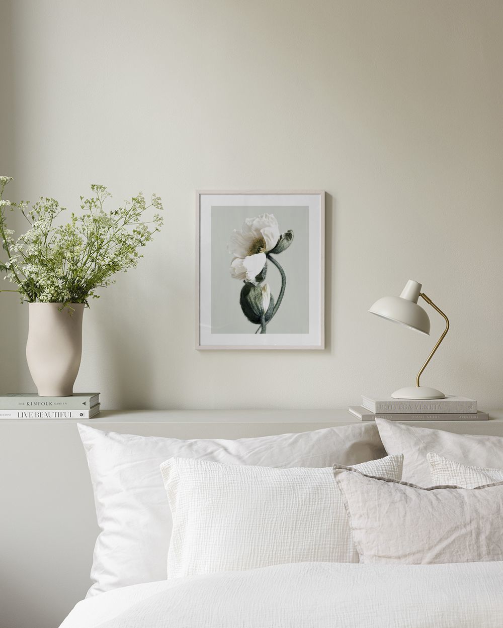 Blooming White Poppies Print