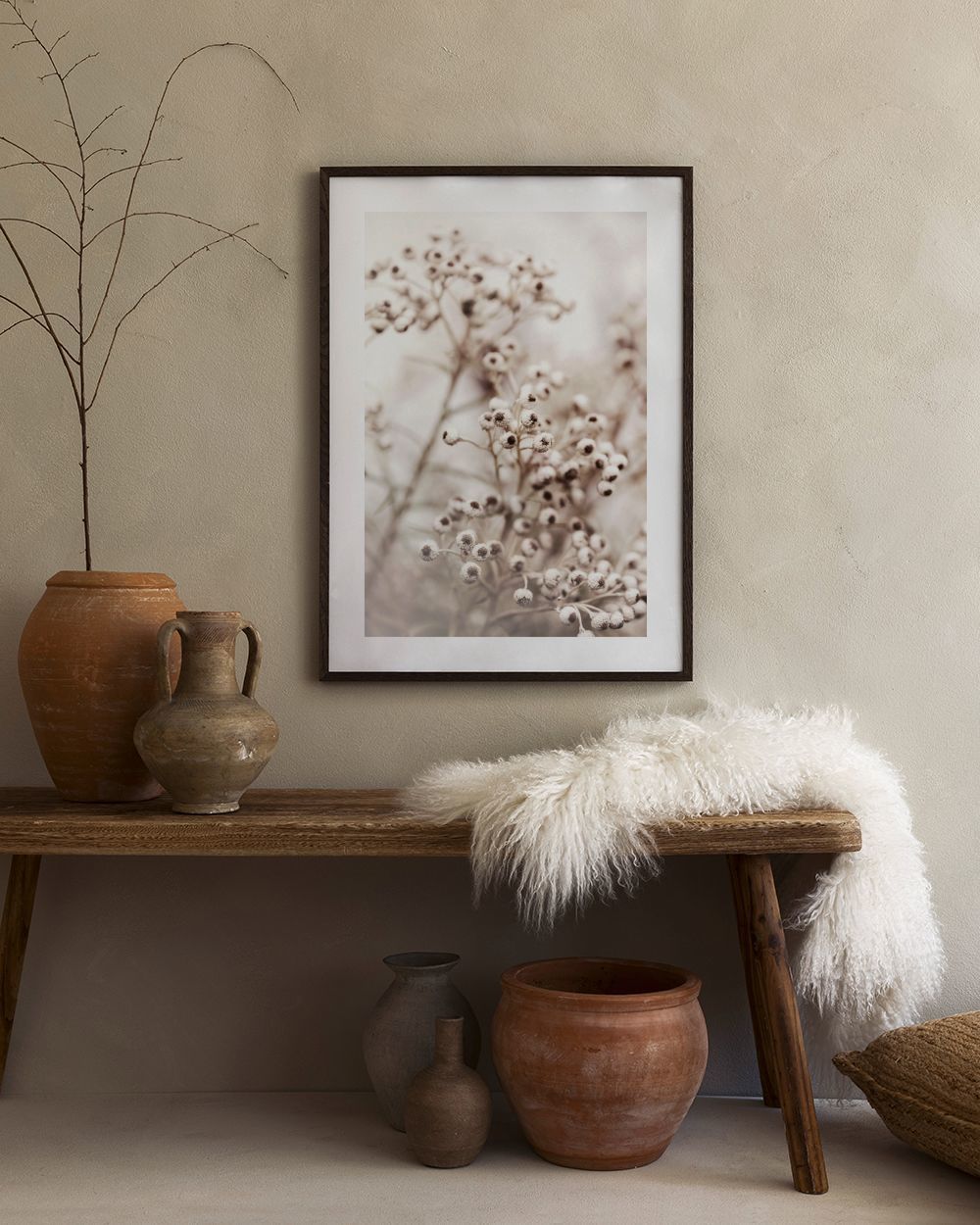 Beige Botanical Bokeh No2 Print