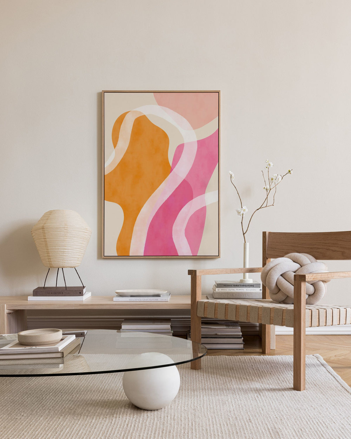 Abstract Pink Shapes No1 Canvas print