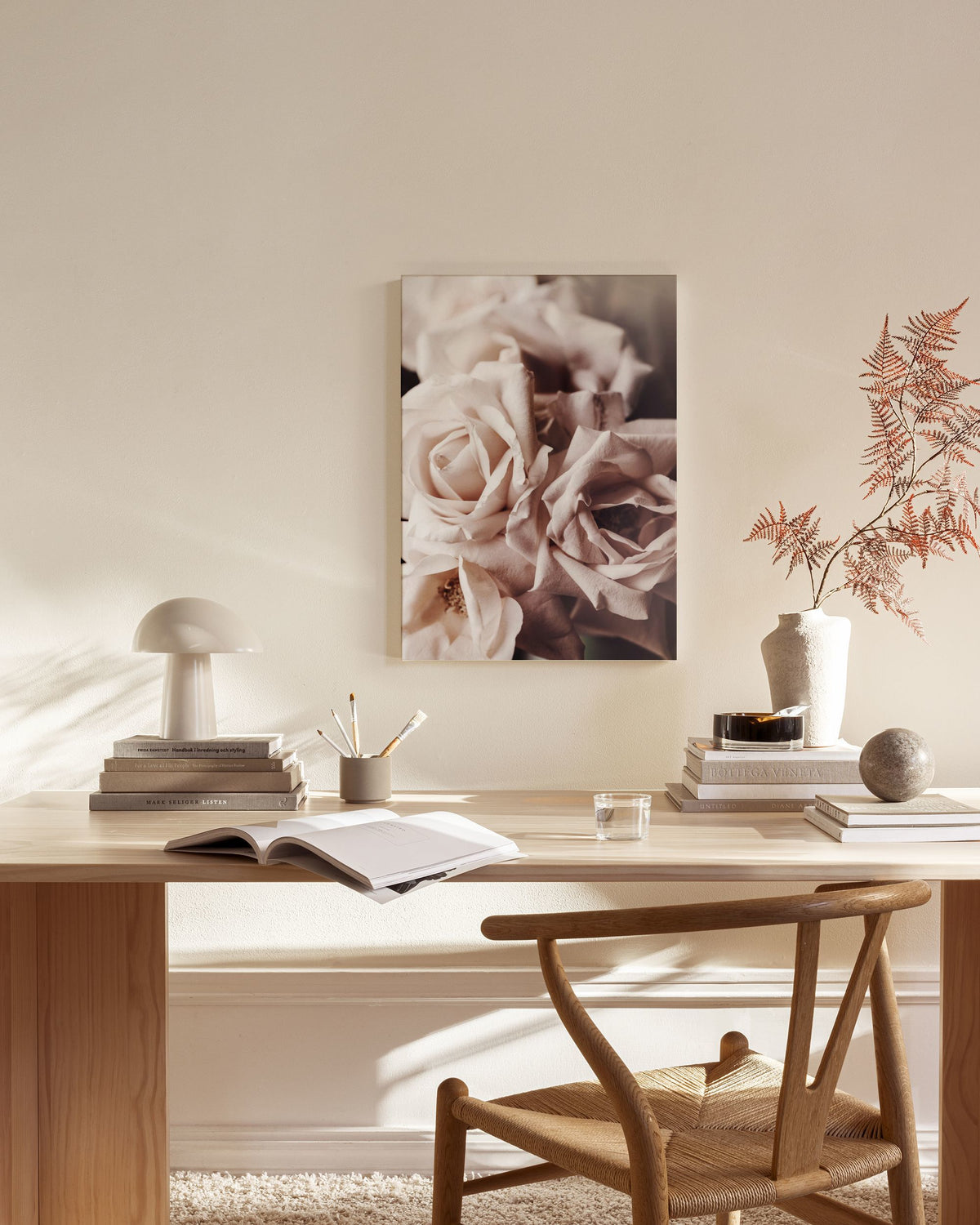 Dusty Pink Roses No1 Canvas print