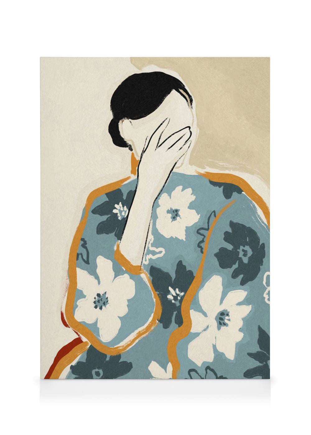 Woman in Floral Dress Canvas