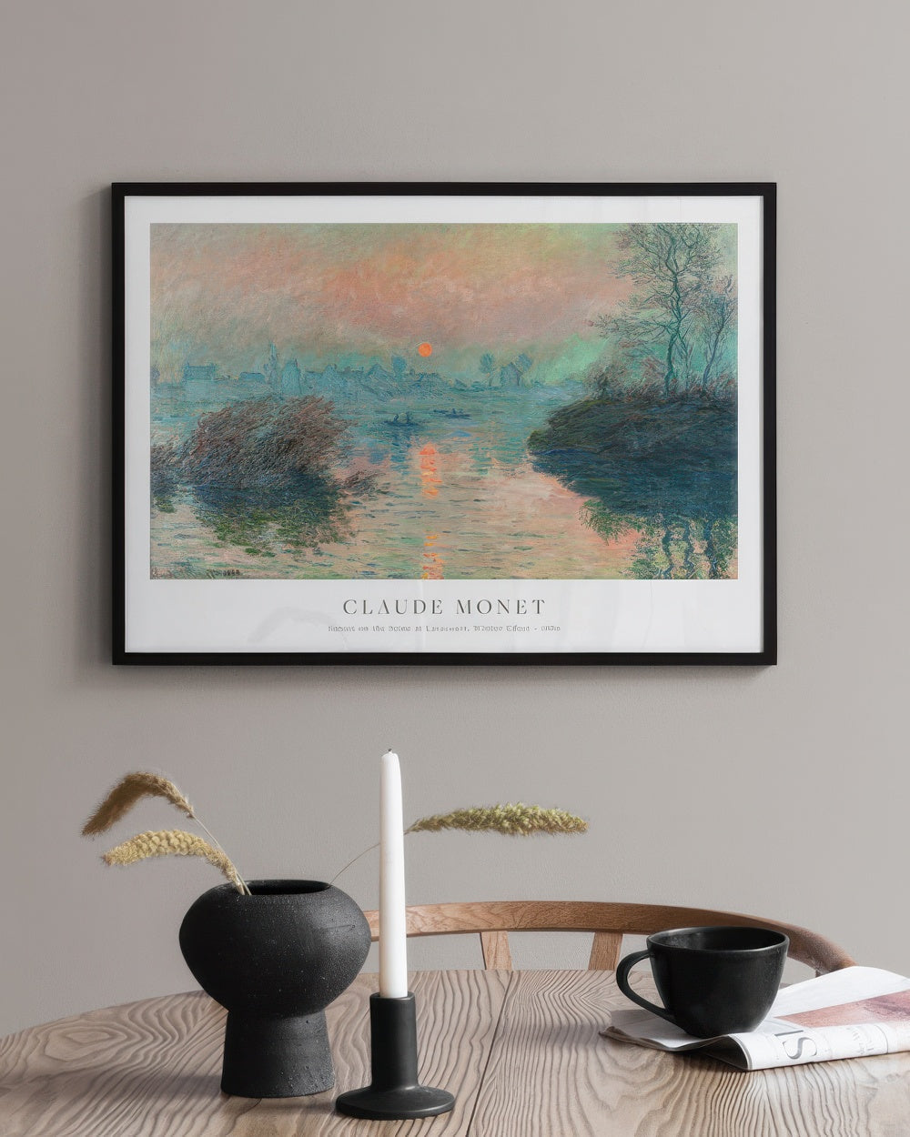 Monet - Sunset on the Seine at Lavacourt, Winter Effect Print