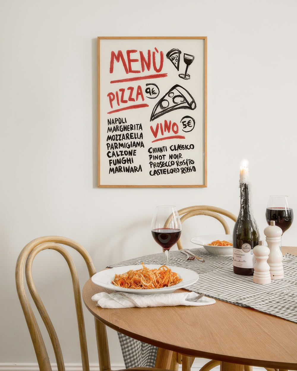 Pizza Vino Menu Print